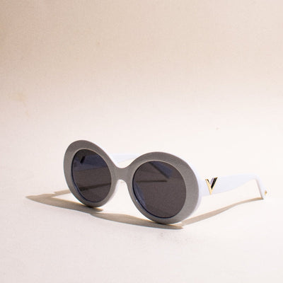 Go Vintage Oversized White Sunglass Eyewear June Trading   