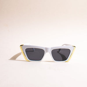 OOTD Rectangle Cateye Paper White Sunglass Eyewear The June Shop