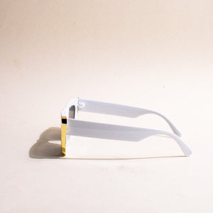 OOTD Rectangle Cateye Paper White Sunglass Eyewear The June Shop