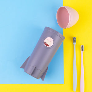 Space-Rocket Travel Organiser Lunch Boxes June Trading Duck Yellow & Grey