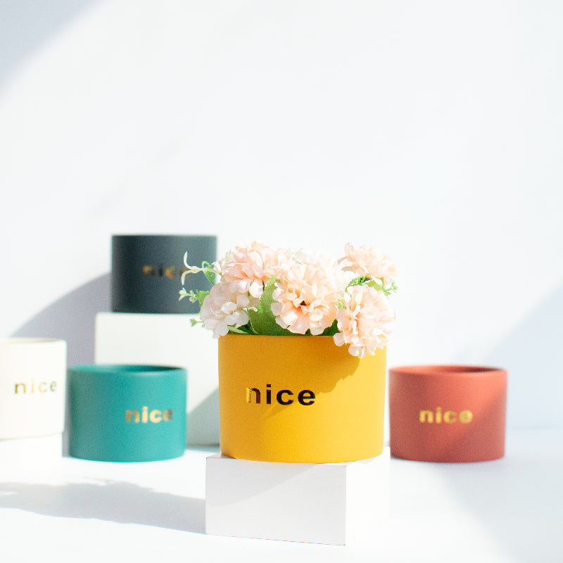 Bold Minimalist Planter Planters June Trading Mustard Yellow