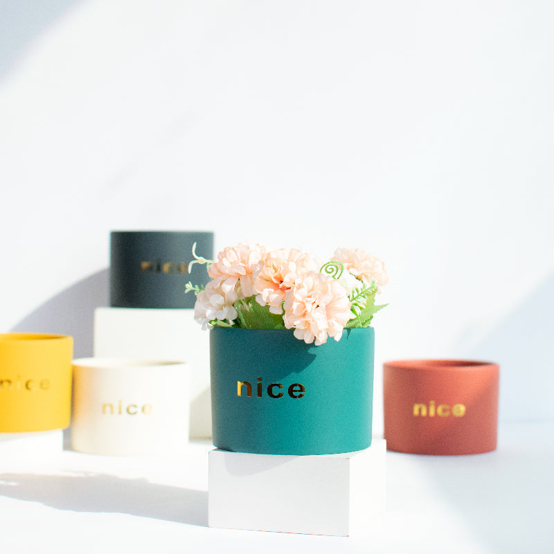 Bold Minimalist Planter Planters June Trading Coral Blue