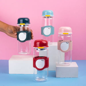 Sleeve With Note Transparent Glass Water Bottle Bottles June Trading