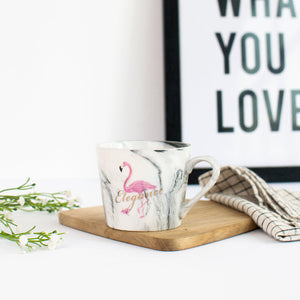 Dreamy Flamingo Marble Coffee Mug Coffee Mugs June Trading