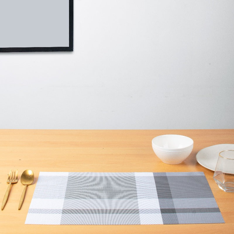 Metal Grey Table Mats Set | 6 Pcs Tablemat The June Shop