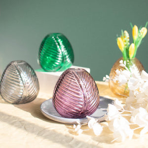 Leaf Imprint Modish Glass Vase Vases June Trading Sour Cherry