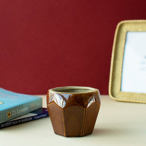 Brown Quirky Geometric Planter Planters June Trading