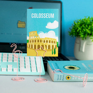 Desktop Metal Card Holder Stand Metal Stand June Trading Flamingo