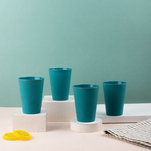 Drink Up Contemporary Tumbler Set Of 4 (Wheat-Straw) Travel Mug The June Shop Edible Teal
