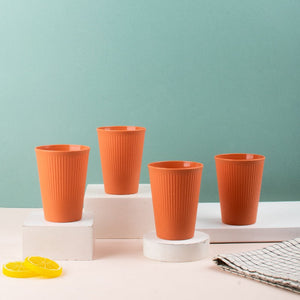 Drink Up Contemporary Tumbler Set Of 4 (Wheat-Straw) Travel Mug The June Shop Coral Passion