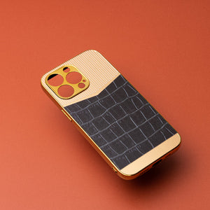 Golden Royally Black Luxury Embossed Design iPhone Cover Mobile Phone Cases June Trading iPhone 13 Pro