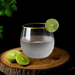 Modern Martini Frosted Glass (Set of 2) Glasses June Trading