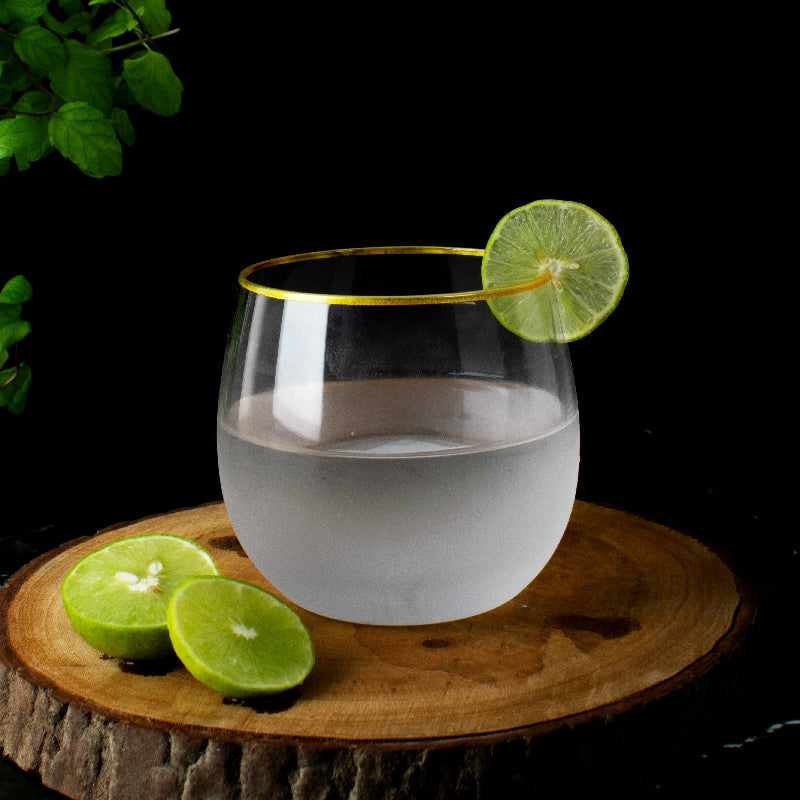 Modern Martini Frosted Glass (Set of 2) Glasses June Trading