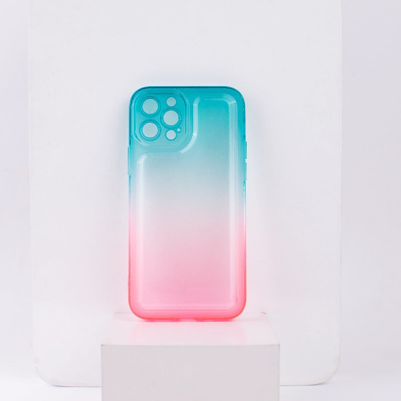Dual Splash Clear Silicone Apple iPhone 12 pro Cover iPhone 12 Pro June Trading Teal & Pink
