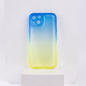 Dual Splash Clear Silicone Apple iPhone 13 Cover iPhone 13 June Trading Blue & Yellow