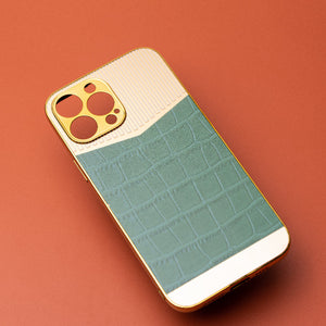 Golden Fern Green Luxury Embossed Design iPhone Cover Mobile Phone Cases June Trading iPhone 13 Pro Max