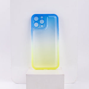 Dual Splash Clear Silicone Apple iPhone 13 Pro Max Cover iPhone 13 Pro Max June Trading Blue & Yellow
