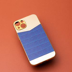 Golden Denim Blue Luxury Embossed Design iPhone Cover Mobile Phone Cases June Trading iPhone 13