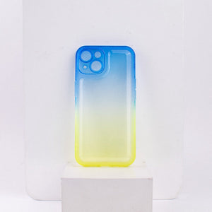 Dual Splash Clear Silicone Apple iPhone 14 Cover iPhone 14 June Trading Blue & Yellow