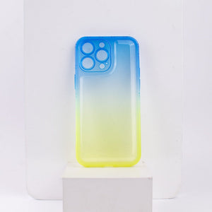 Dual Splash Clear Silicone Apple iPhone 14 Pro Max Cover iPhone 14 Pro Max June Trading Blue & Yellow