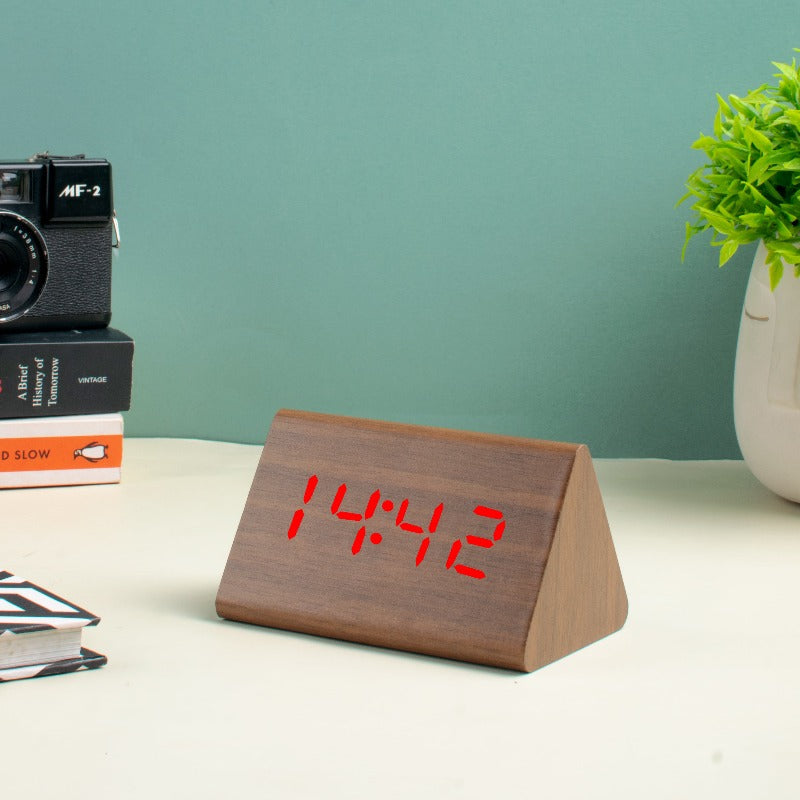 Dynamo Table Clock Pyramid Pack Table Clocks The June Shop Chestnut