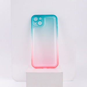 Dual Splash Clear Silicone Apple iPhone 14 Plus Cover iPhone 14 Plus June Trading Teal & Pink