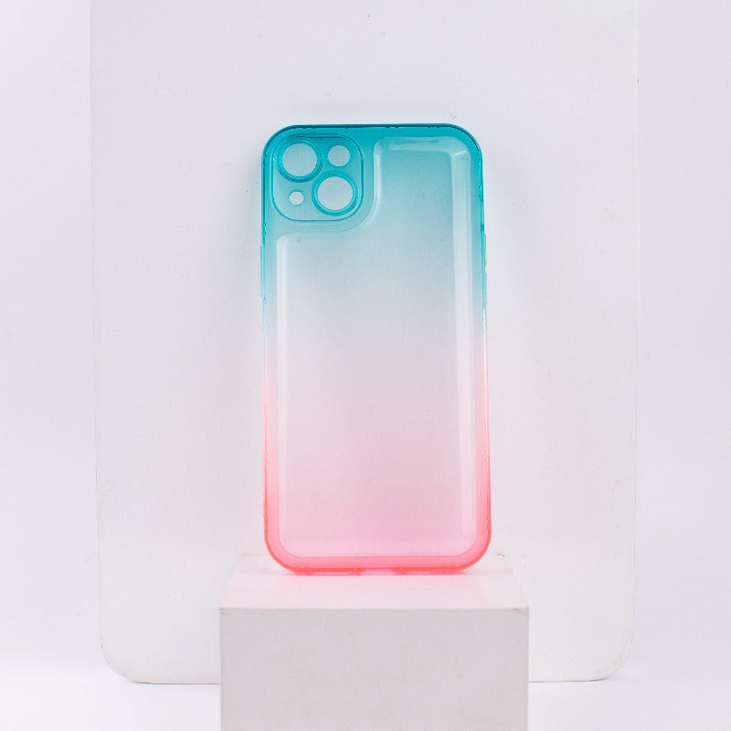 Dual Splash Clear Silicone Apple iPhone 14 Plus Cover iPhone 14 Plus June Trading Teal & Pink