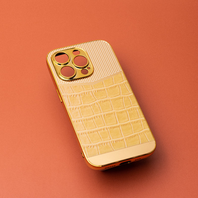 Golden Tuscan Sun Luxury Embossed Design iPhone Cover Mobile Phone Cases June Trading iPhone 14 Pro