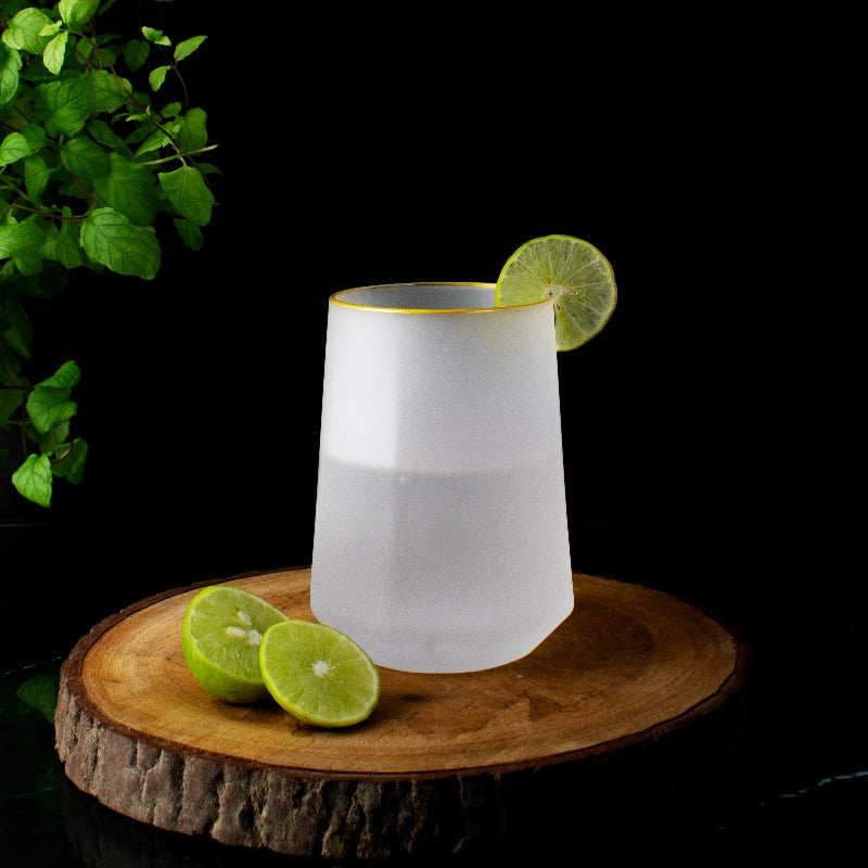 Ocean Breeze Frosted Glass (Set of 2) Glasses June Trading