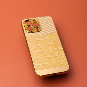 Golden Tuscan Sun Luxury Embossed Design iPhone Cover Mobile Phone Cases June Trading iPhone 14 Pro Max