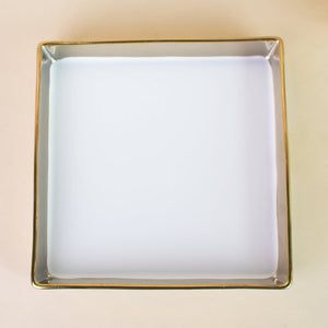 Aurulent Edge Square Starter Plate (7 Inches) Serving Tray June Trading