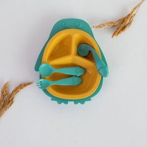 Kids Wheat Straw Lunch Plate & Cutlery Set Kids Tableware June Trading Lush Green