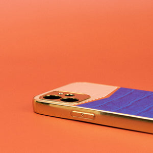 Golden Denim Blue Luxury Embossed Design iPhone Cover Mobile Phone Cases June Trading