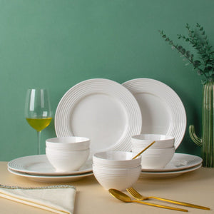 Orphic Ivory White Set Of 12 Dinner Sets The June Shop