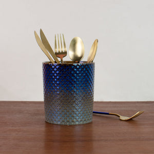 Traditional Pattern Cutlery Stand Cutlery Stand June Trading Iridiscent Blue