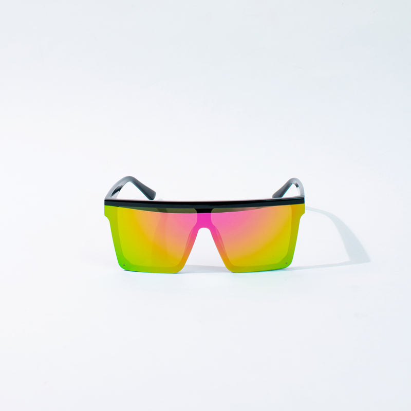 Oversized Flat & Square Reflective Sunglass Eyewear June Trading