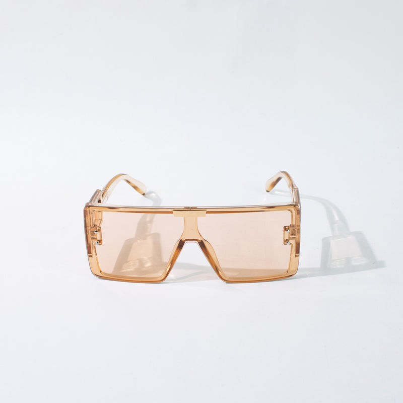 Vintage Oversized Orange Tint Clear Sunglass Eyewear June Trading