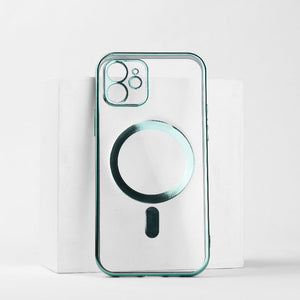Metallichrome Seafoam Green Magsafe Clear iPhone Cover Mobile Phone Cases June Trading iPhone 12 Pro