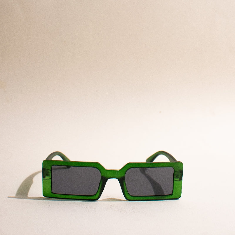 Retro Meets Y2K Rectangle Green Sunglass Eyewear The June Shop