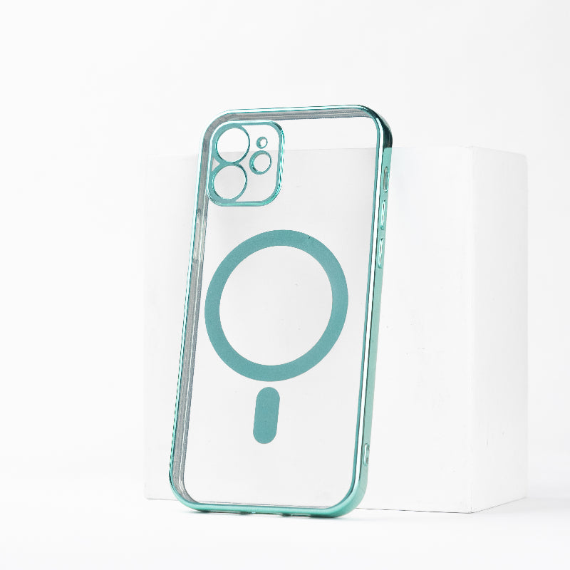 Metallichrome Seafoam Green Magsafe Clear iPhone Cover Mobile Phone Cases June Trading