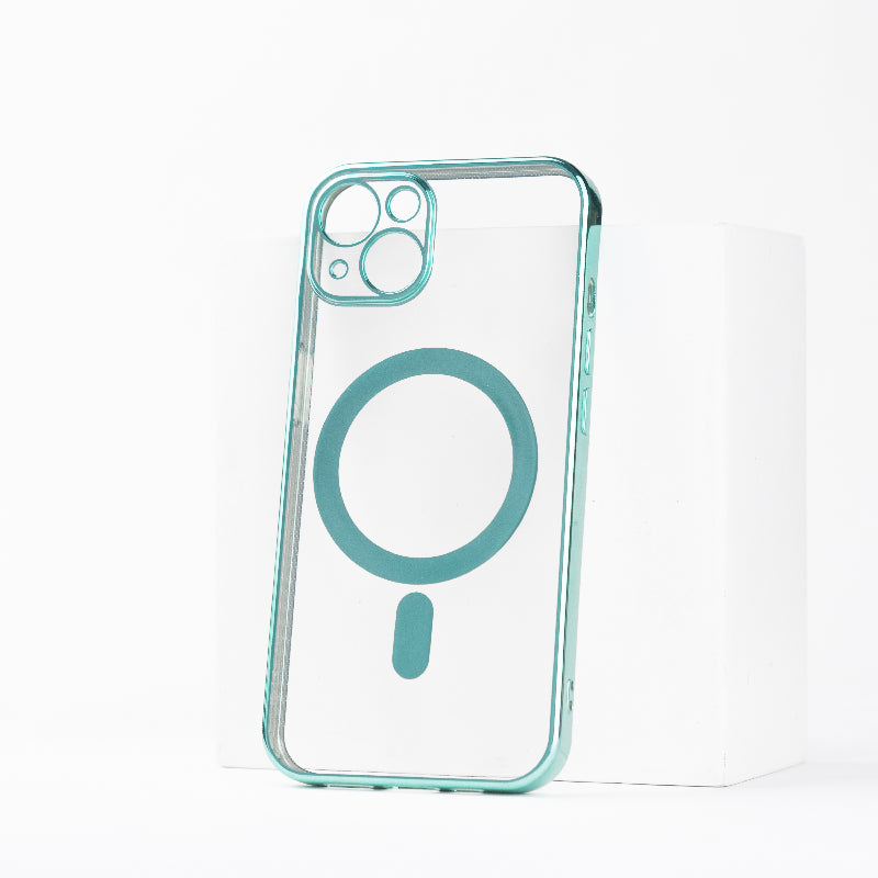 Metallichrome Seafoam Green Magsafe Clear iPhone Cover Mobile Phone Cases June Trading iPhone 13