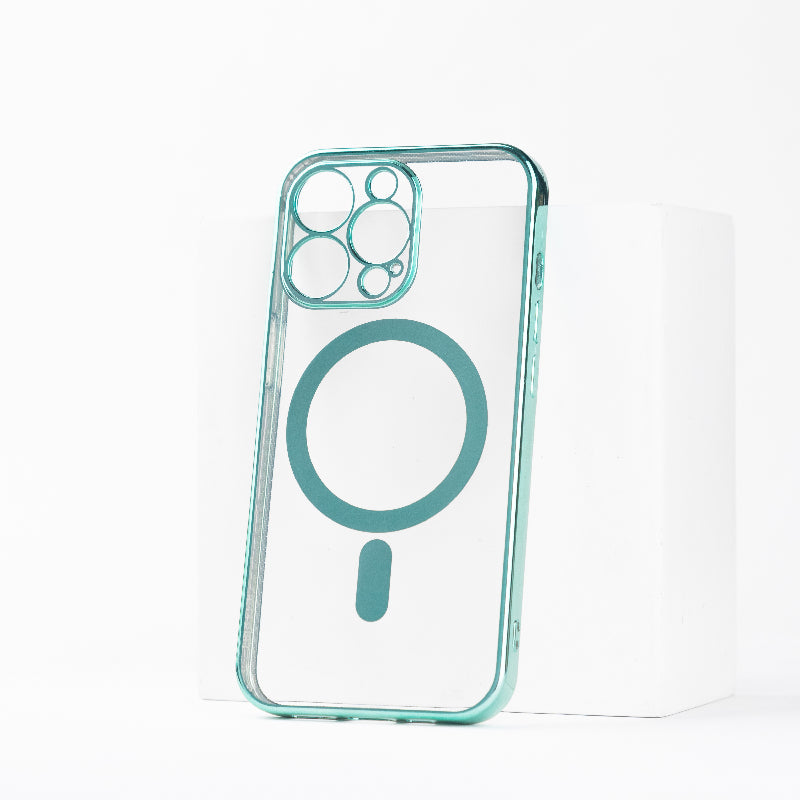 Metallichrome Seafoam Green Magsafe Clear iPhone Cover Mobile Phone Cases June Trading iPhone 13 Pro Max