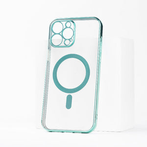 Metallichrome Seafoam Green Magsafe Clear iPhone Cover Mobile Phone Cases June Trading