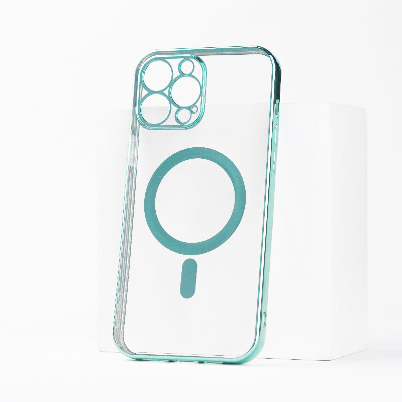 Metallichrome Seafoam Green Magsafe Clear iPhone Cover Mobile Phone Cases June Trading