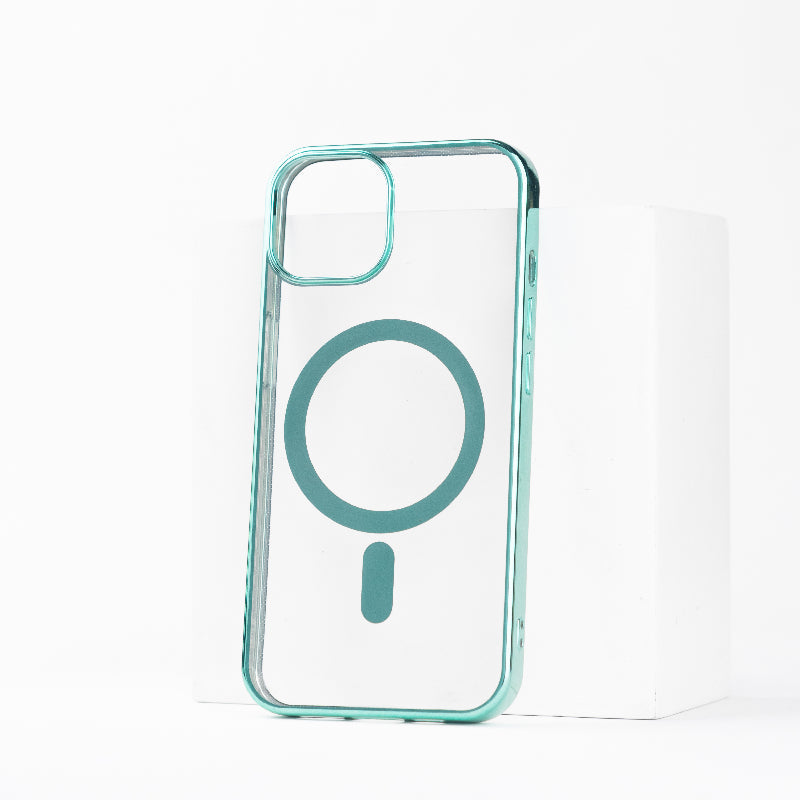 Metallichrome Seafoam Green Magsafe Clear iPhone Cover Mobile Phone Cases June Trading iPhone 14