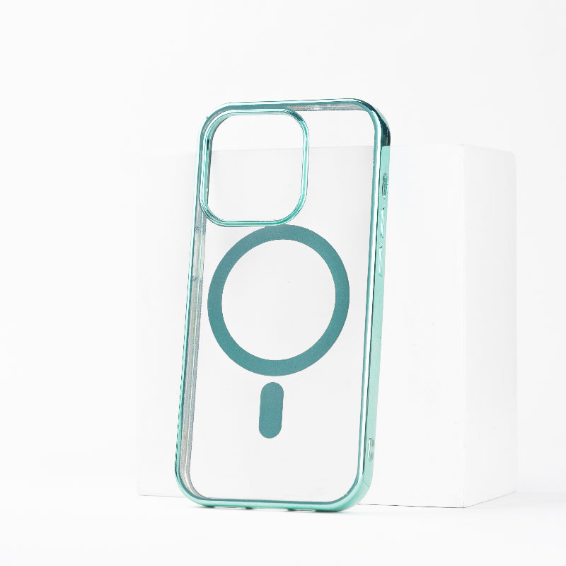 Metallichrome Seafoam Green Magsafe Clear iPhone Cover Mobile Phone Cases June Trading iPhone 14 Pro