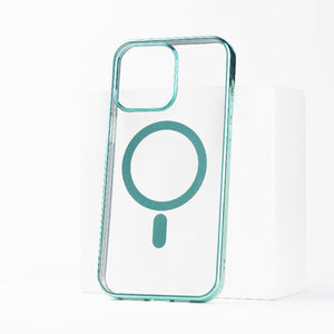Metallichrome Seafoam Green Magsafe Clear iPhone Cover Mobile Phone Cases June Trading iPhone 14 Pro Max