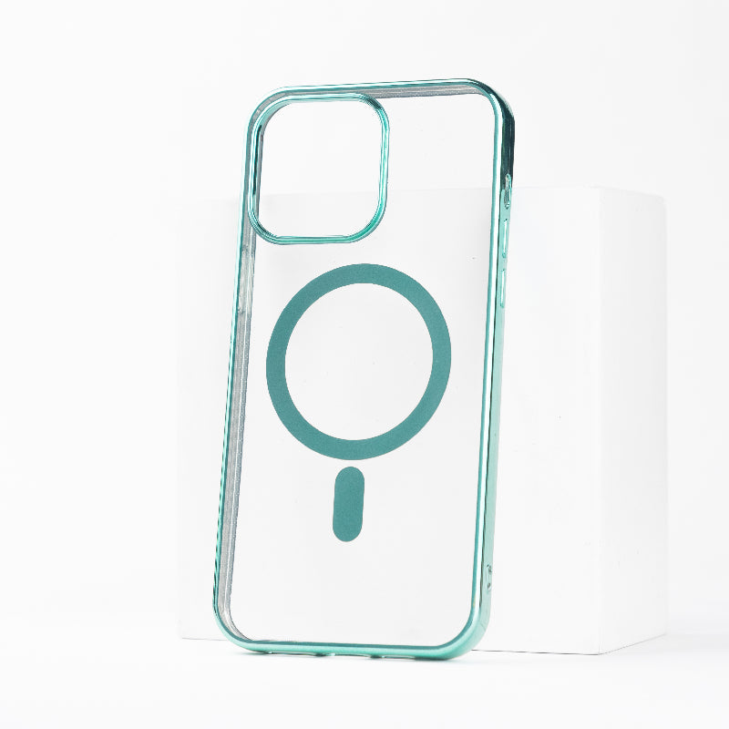 Metallichrome Seafoam Green Magsafe Clear iPhone Cover Mobile Phone Cases June Trading iPhone 14 Pro Max