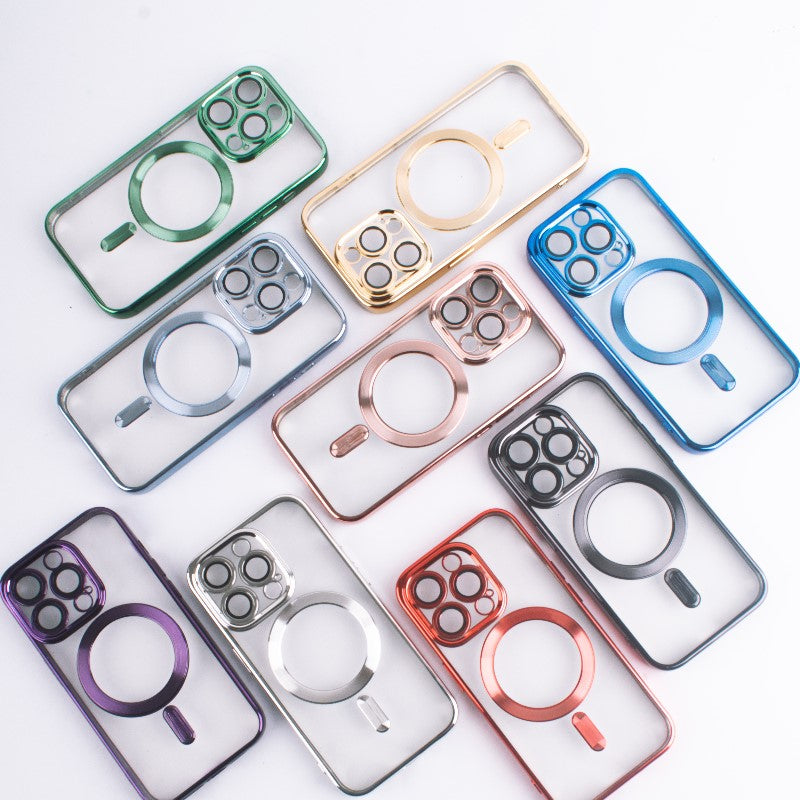 iPhone 15 Pro Magsafe Metallic Case With Camera Lens Protector