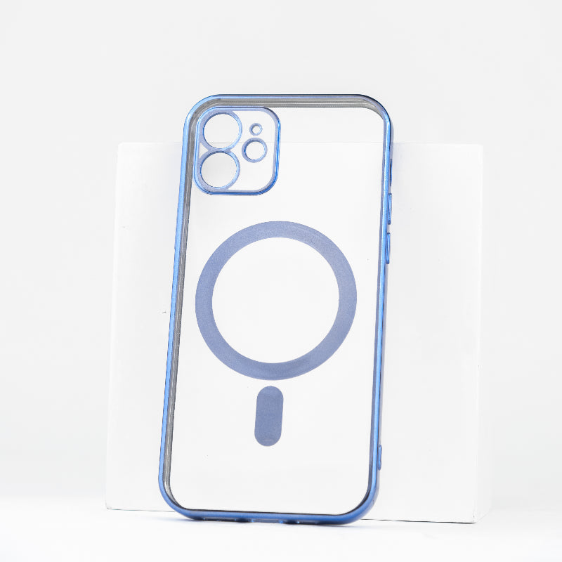 Metallichrome Azure Blue Magsafe Clear iPhone Cover Mobile Phone Cases June Trading